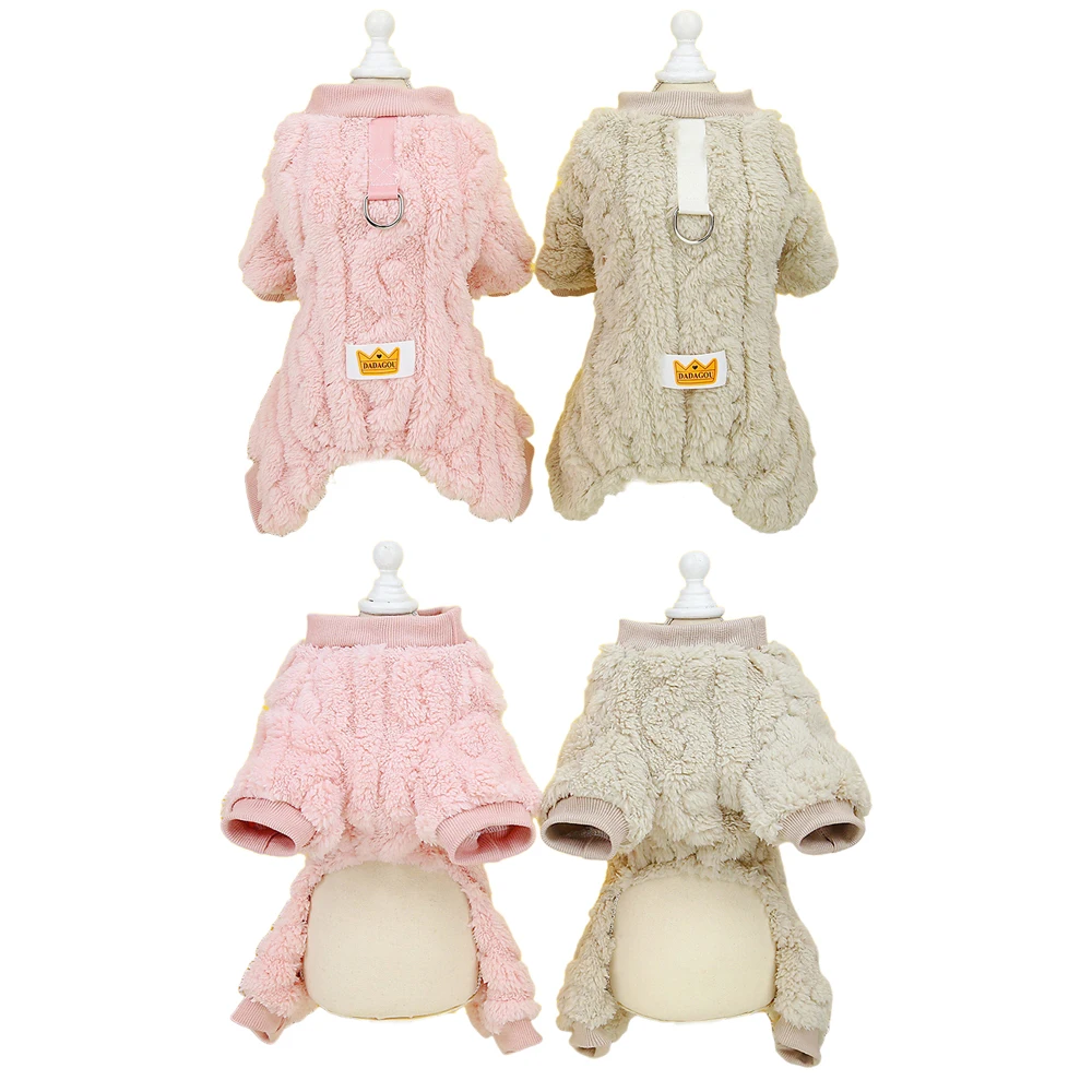 Coral Fleece Dog Overalls Autumn Warm Puppy Jumpsuit Winter Boy Dog Clothes for Small Dogs Pet Costume Chihuahua Yorkie Pajamas