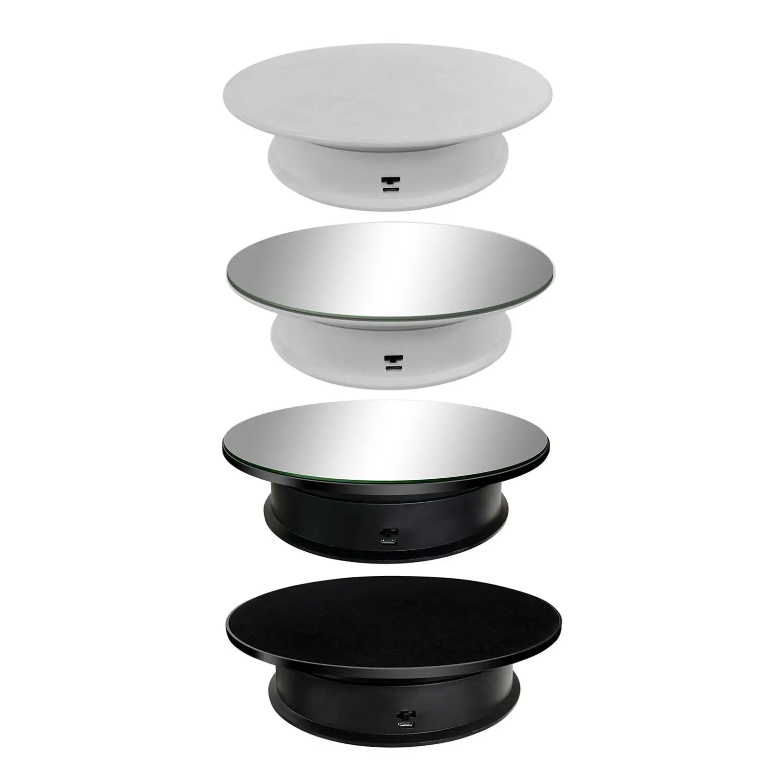 

8.0" Electric Rotating Display Stand,Turntable 360 Degree Watch Jewelry Holder Adjustable Tray