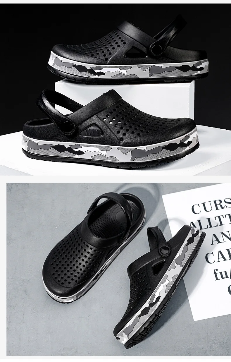 Herren-Slipper für den Sommer, Atmungsaktive Outdoor-Sandalen, Kühlende Outdoor-Fußbekleidung, Rutschfeste Strand-Slipper, Straight Drag – Detail 15