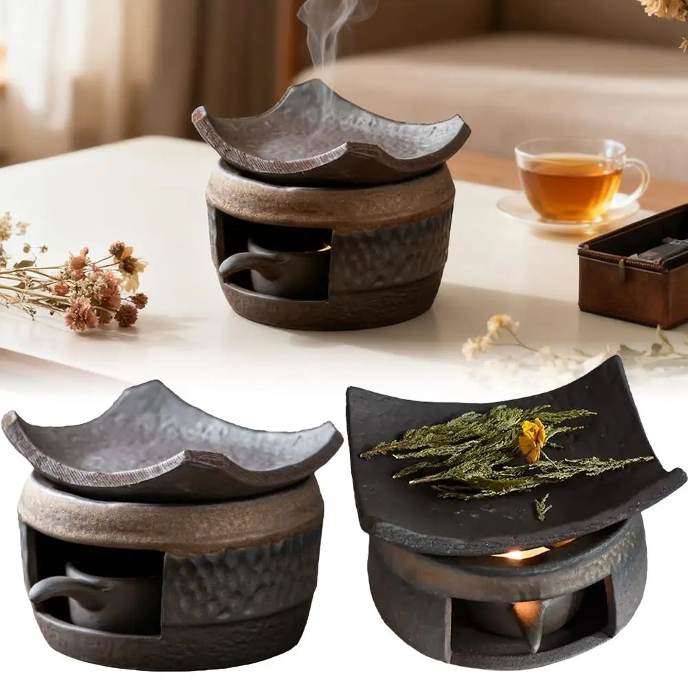 Braun schwarz Keramik Wachsschmelzbrenner Aromatherapie Öl Diffusor Wachsbrenner Duft Diffusor Brenner Kerzenhalter