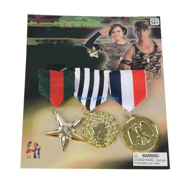 50LE Militations Heroues Médailles manteau Brooch Pin Soldat Patot Patot Officier Armys Armys Costume Médailles Médailles