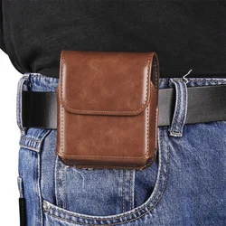 Universal Man Leather Pack Waist Bag Mobile Phone Pouch Holster for Samsung Galaxy Z Fold 5 4 3 2 Motorola Razr Plus 40 Ultra