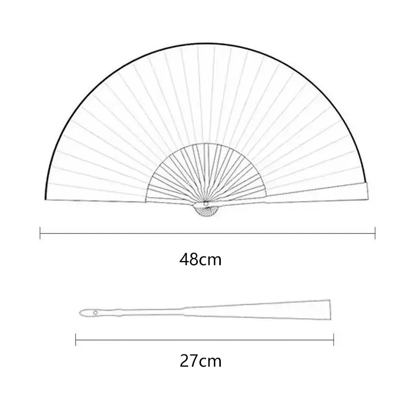 Abanico de seda plegable para decoración del hogar, abanico de mano de 8 pulgadas, Estilo Vintage chino y japonés, de plástico, con borlas, regalo artesanal, 1 piezas