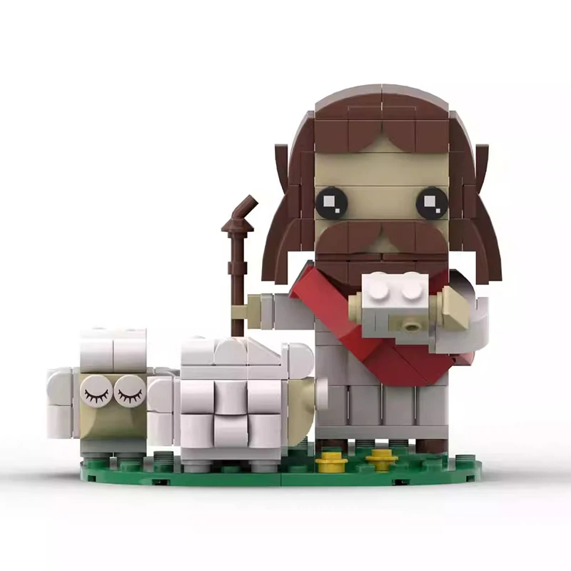 Mymocs Creative Priest Christianity God Jesus Crux Shepherd Figures Bricks Headz Sets DIY Building Blocks Toys Christmas Gift