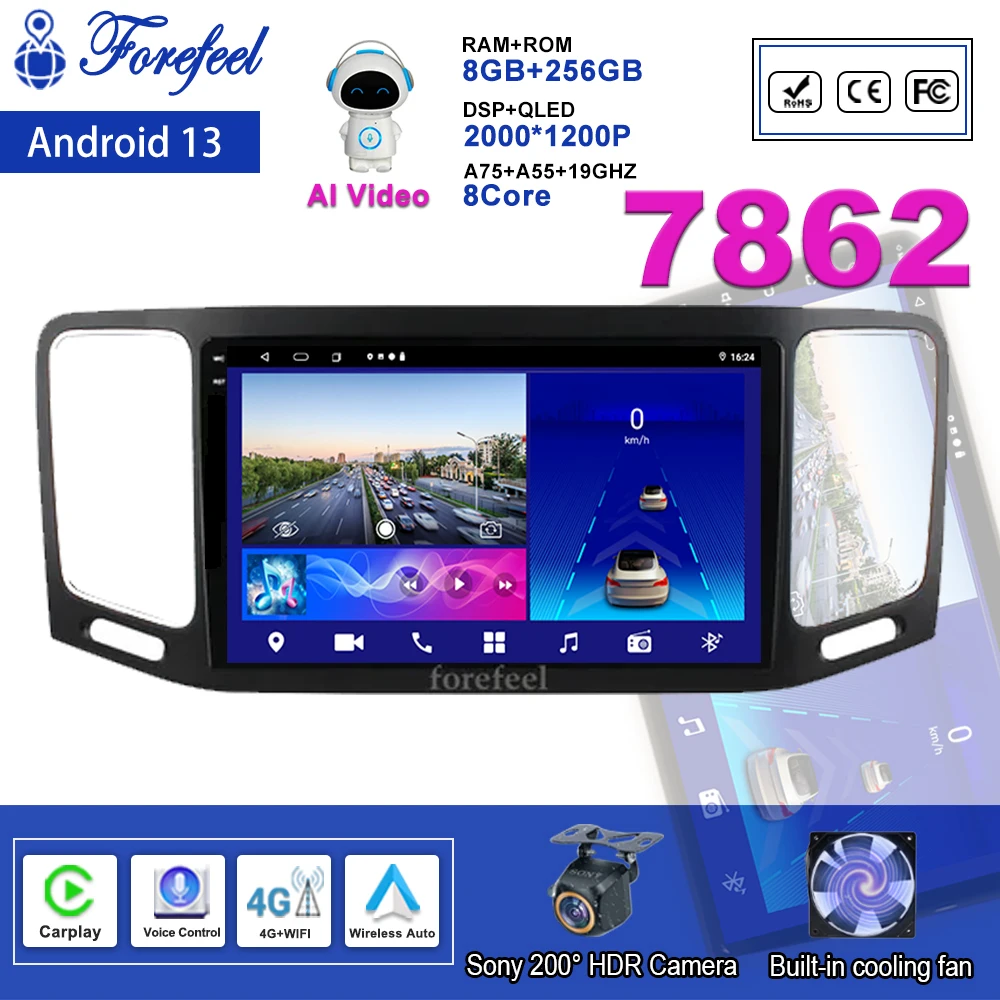 Android 13 For Volkswagen VW Sharan 2012 - 2018 Multimedia Carplay DSP Monitor Screen TV Navigation GPS Multimedia Stereo Radio