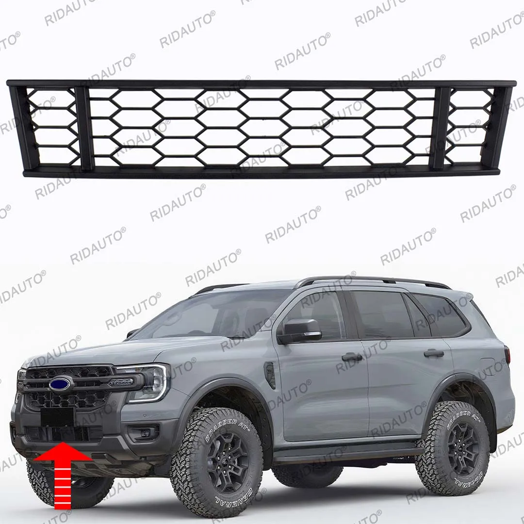 المصد الأمامي السفلي شبكة مصبغة المصد الصغير ملحقات الشواية لفورد ايفرست 2023-2025 + شاحنة بيك اب الشوايات ABS البلاستيك مصبغة #5