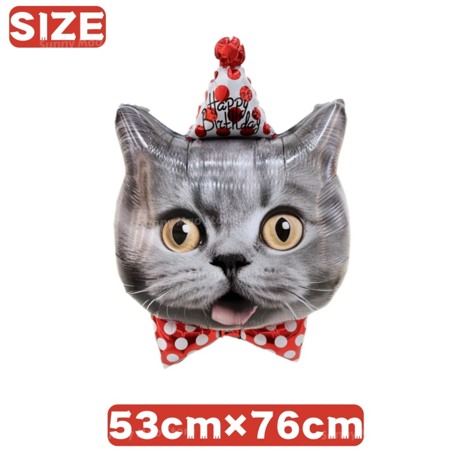 1/6Pcs Dog Birthday Balloons Cute Animal Cat Puppy Head Foil Balloon With Party Hat Baby Shower Pet Party Decorations view 3