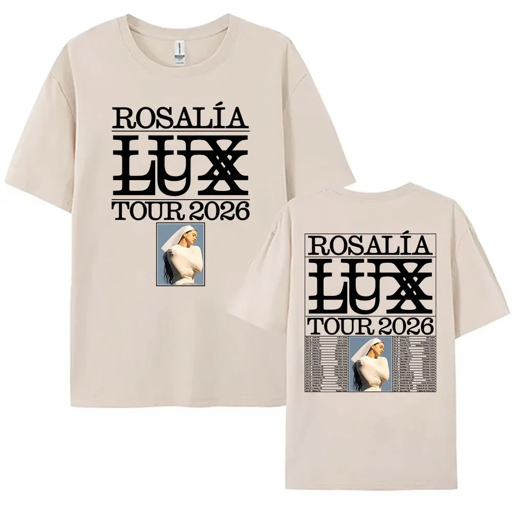 

2026 Rosalía Rosalia LUX Tour T-shirt Cotton Short Sleeve Loose Female Tshirts Unisex Streetwear Fashion Singer Graphic Clothing