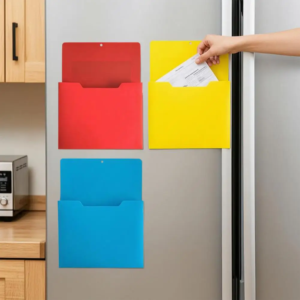 File Holder with Large Magnetic Back, Wall Hanging Document Organizer A4 Paper Organizer Case for Whiteboard Refrigerator Locker