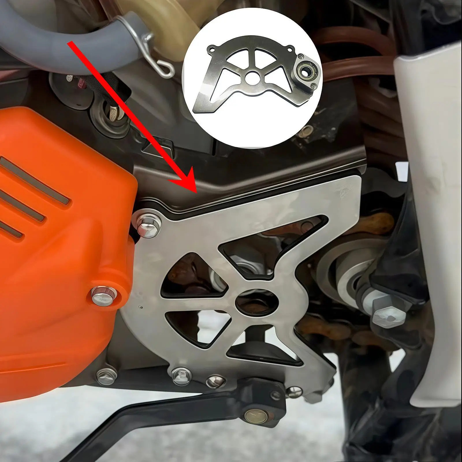 

Motorcycle Front Chain Guard Garage Equipment Attachment Easy to Install Replacement Engine Sprocket Cover for Yamaha DT230