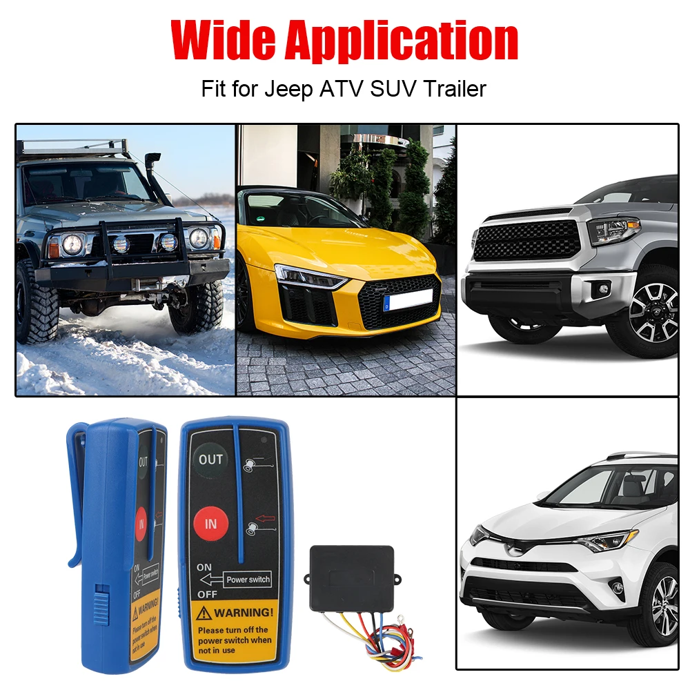 اكسسوارات السيارات 24 فولت 12 فولت ونش كهربائي التحكم عن بعد المزدوج سماعة التبديل تحكم لاسلكي ل جيب ATV SUV مقطورة #3