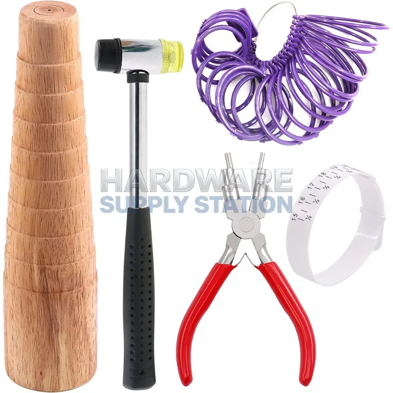 

Набор из 5 деревянных браслетных форм для измерения и восстановления, с резиновым молотком и измерительной линейкой для формирования и ремонта браслетов