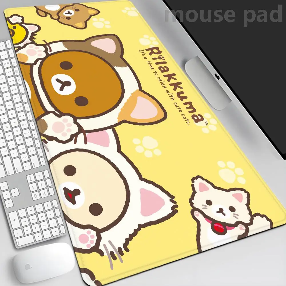 

Kawaii Game Rubber Mat Cute Mousepad Non-slip Table Mat Anime Pink Rilakkuma Office Computer Accessories Speed Desktop Mouse Pad