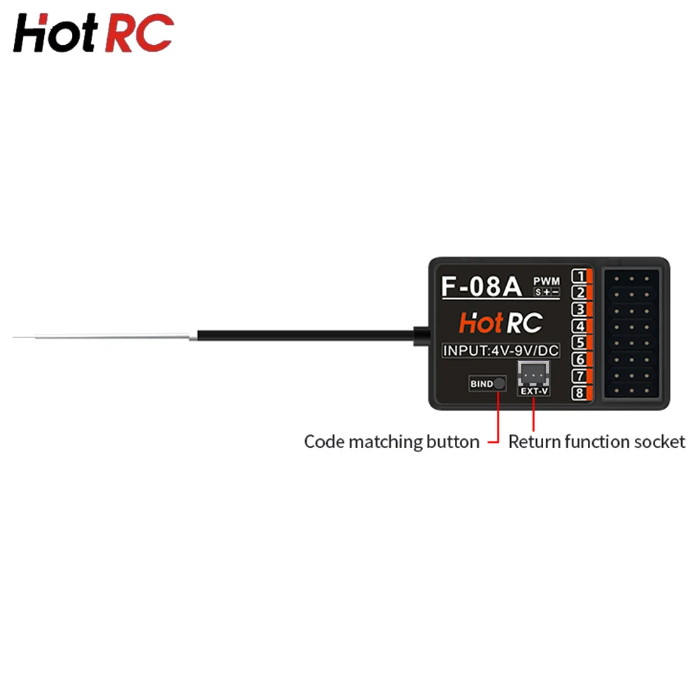 Hotrc Hot RC HT-8A HT8A 4.5-9V 2.4Ghz 8CH PWM FHSS nadajnik zdalnego sterowania F-08A F08A odbiornik do zdalnie sterowanej statek powietrzny