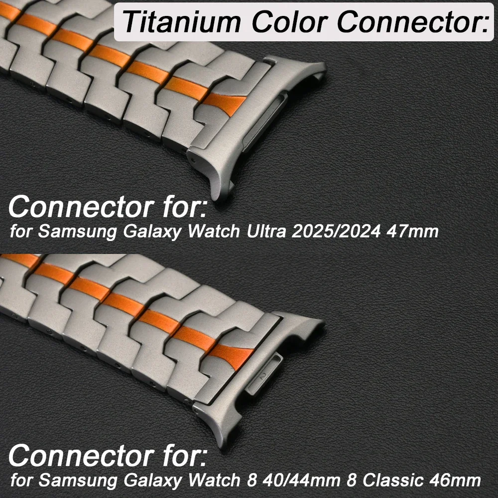 حزام مطاطي من التيتانيوم لساعة سامسونج جالاكسي 8 كلاسيكي 46 ملم 44 ملم 40 ملم سوار معصم فاخر لساعة جالاكسي الترا 2025 47 ملم 2024 #6