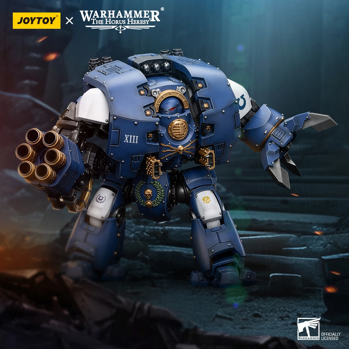 JOYTOY Warhammer 1/18 Action Figures Mecha 28.6cm Ultramarines Leviathan Dreadnought with Cyclonic Melta Lance and Siege Claw