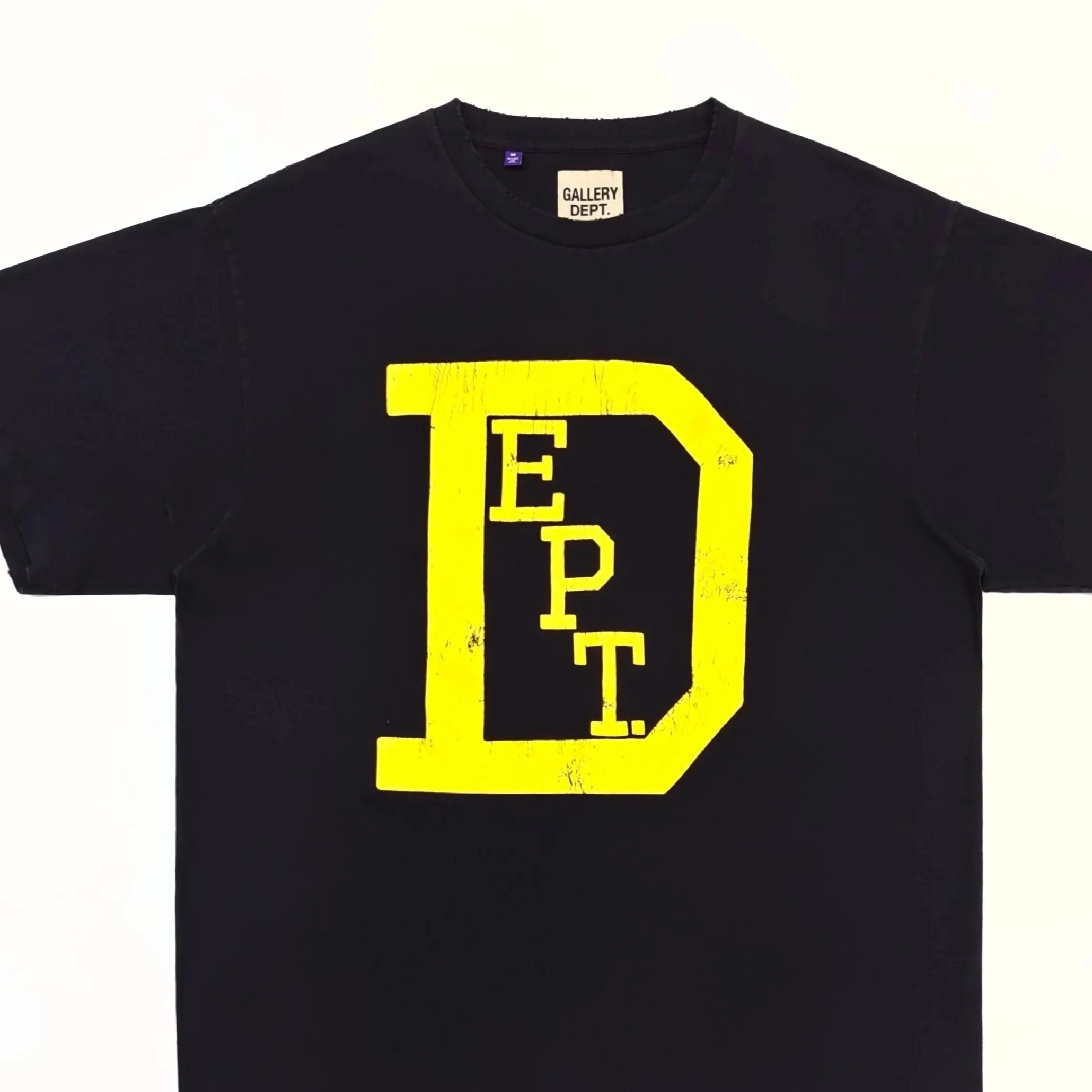 Gallery Dept. D letter print wash water do old short sleeve T-shirt
