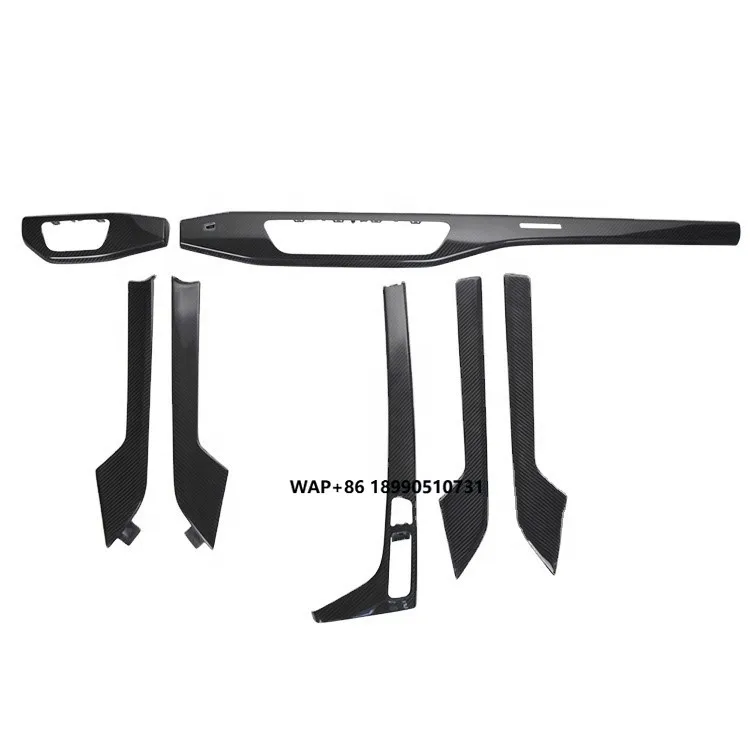 

Carbon Fiber Interior Trim Dashboard Cover for A4 S4 Door Handle Trim Center Console Cover 2016-2020 Steering Wheel