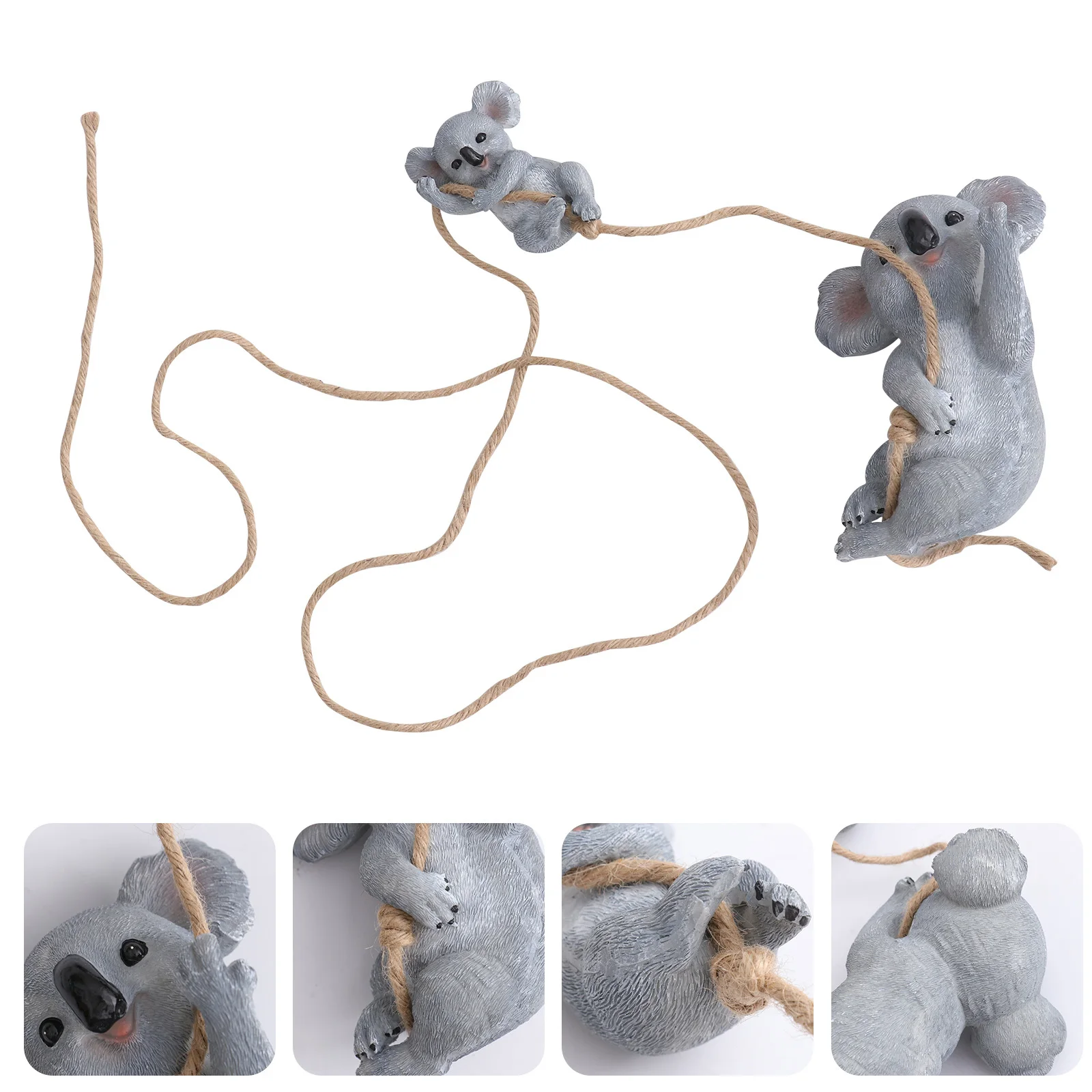 

1pc Lifelike Resin Koala Hanging Ornament For Garden Yard Tree Decor Gray Landscape Pendant Outdoor Adornment Craft Home