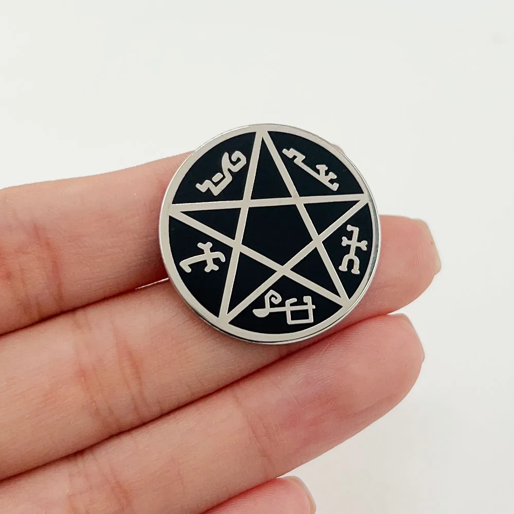 Supernatural Devil's Trap Badge Sigil Demon Pentagram Symbol Enamel Pin Fashion Jewelry Accessories