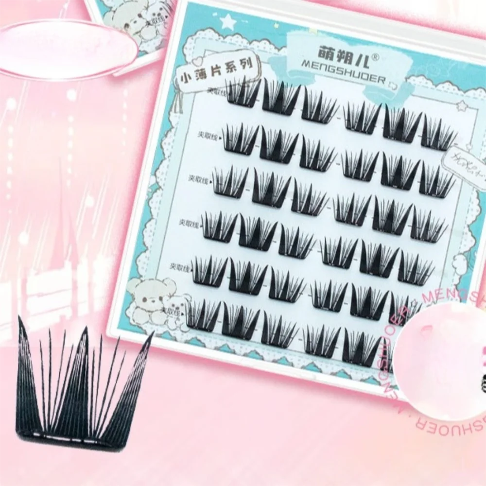 جميلة رقيق لا الغراء الرموش الصناعية ذاتية اللصق لتقوم بها بنفسك ثلاثية الأبعاد الرموش الصناعية مانغا العين الطبيعية حليقة لاش العنقودية فتاة