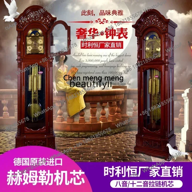 X  ss 8617 Germany Hermle Mechanical Floor Clock Classical Solid Wood High-End Music Time-Telling Hammer Movement Desk Clock