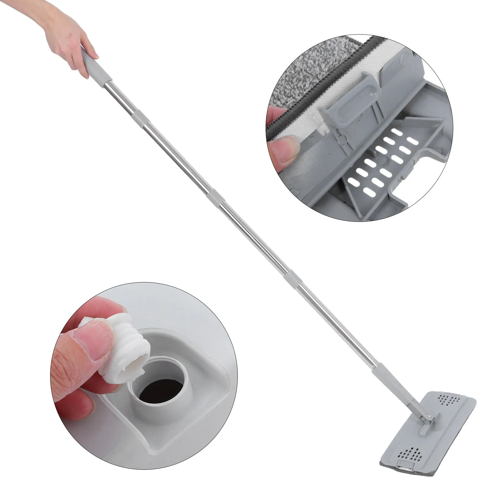 Flat Mop Set with Bucket and Wringer – Dual-Purpose Wet/Dry Cleaning for Floors, Walls & Windows, Washable Pads