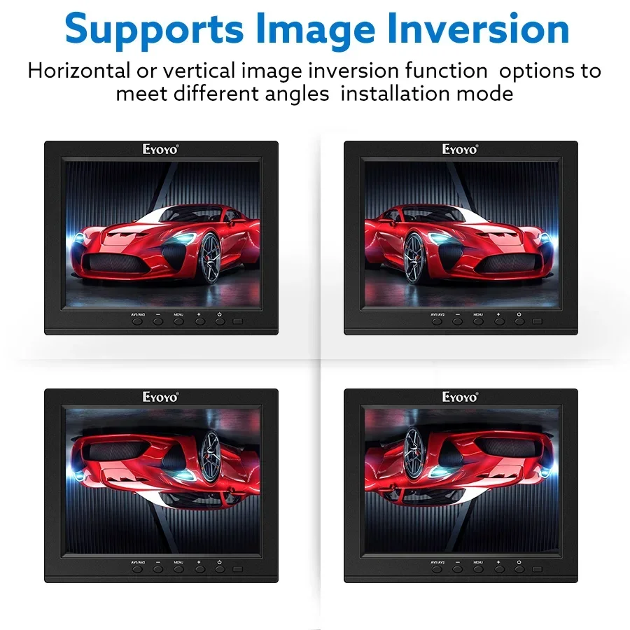 Eyoyo EM08B 8 Inch Portable Mini TV Monitor TFT LCD Screen 1024x768 Display With VGA BNC HDMI For Security Surveillance Monitor