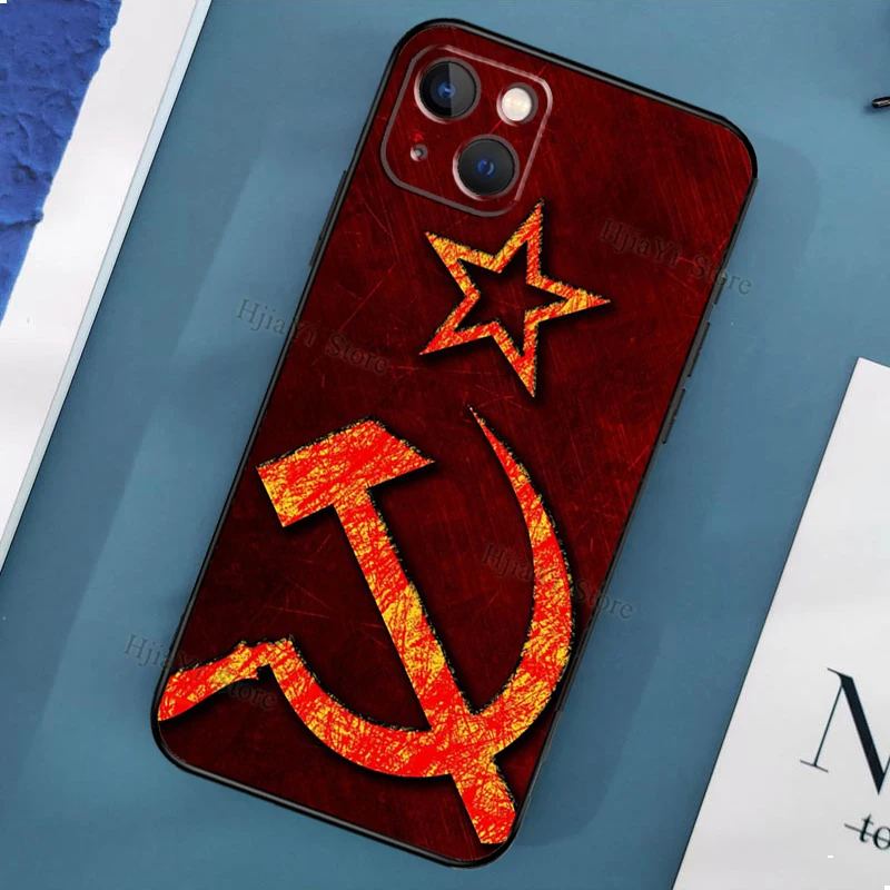 Soviet Union USSR CCCP Flag Case on For iPhone 11 12 13 Pro Max Mini X XR XS Max 6 7 8 Plus SE 2020 Phone Back Cover