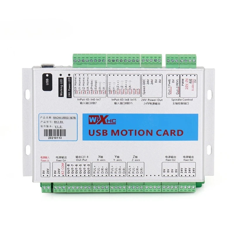 

Deposit Price MK3-M4 3-Axis/ MK4-M4 4-Axis/ MK6-M4 6-Axis MACH4 CNC Breakout Board 2000KHz USB Motion Card For Engravers Lathe M