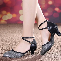 Professional Latin Dance Shoes Shiny Women's Modern Dance Shoes Soft Sole Ballroom Dance Shoes 2024 New Style