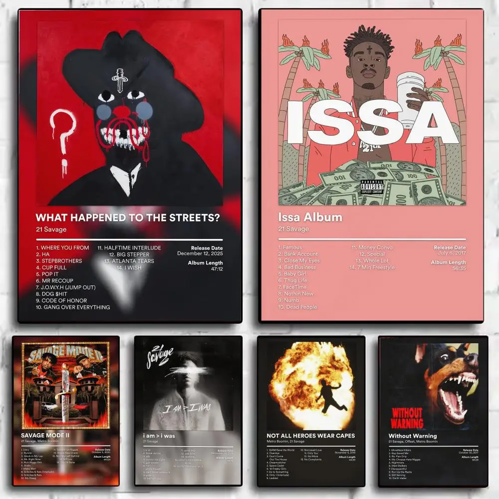 Singer 2-21 Savage Music Album Poster Modern Aesthetic Wall Art Print Minimalist Bedroom Living Room Home Decor Gift