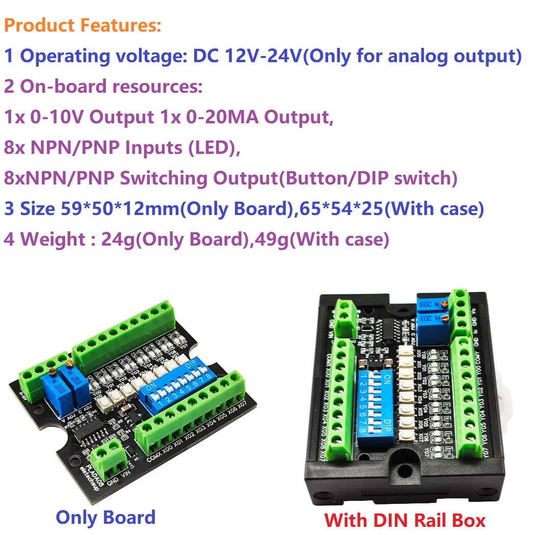 

Тестер ЦАП АЦП с выходом 0-10 В, 4-20 мА, модуль NPN PNP DI-DO для Arduino ESP32 Raspberry pi Micro:bit MCU, плата отладки моделирования ПЛК