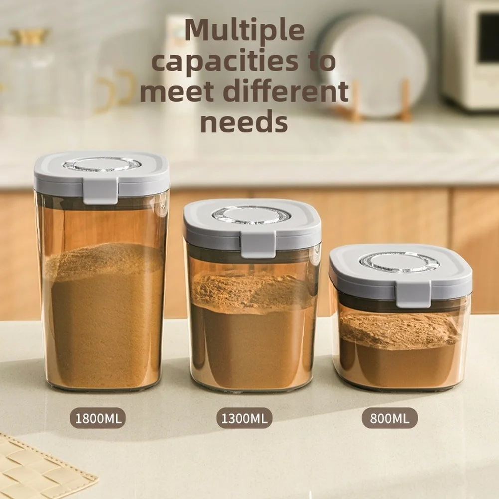 Airtight Light-Proof Jar for Sugar Coffee Tea Flour Spices Milk Dust and Dry Snacks with Spoon and Secure Seal for Kitchen Use