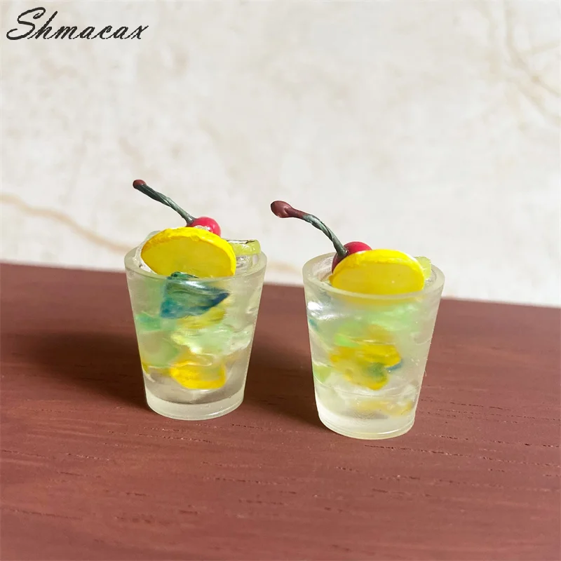 Domek dla lalek Mini Kolorowy Mini Fruit Ice Drink Cup Kuchnia Jedzenie Zabawka Model Domek dla lalek Scena Dekoracja Akcesoria Fotografia Rekwizyty