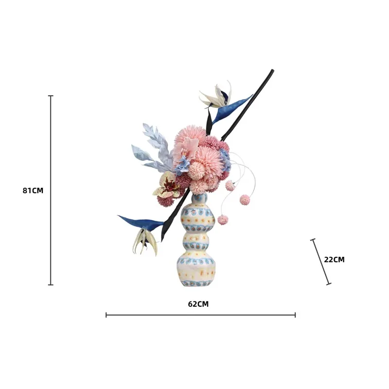 Handmade ceramic pink artificial flower ornaments modern design long-lasting wedding decorations