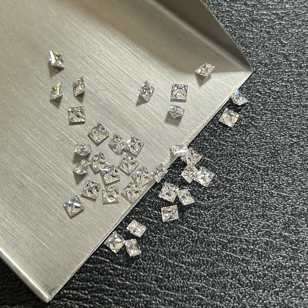 Real moissanite pedra quadrado laboratório-cultivado diamante d cor certificada moissanita pedra preciosa solta passar diamante tester com gra