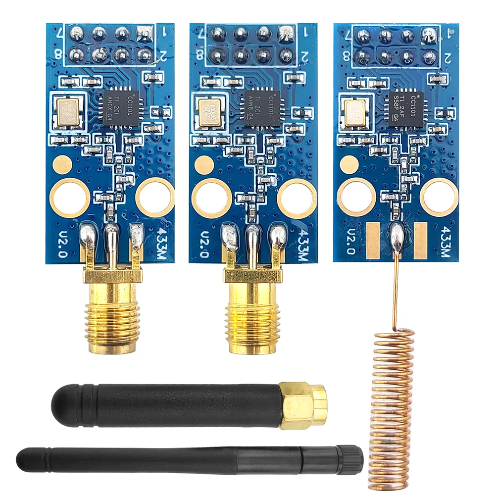 CC1101 Wireless Module 10Mbps Communication Rate 433M Data Transmission and Receiving Modules SPI Interface with SMA Antenna