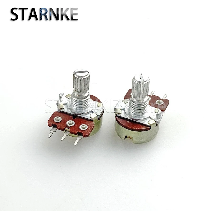 2PCS 16 Type 150KΩB 3-Pin Single Speaker Fever Power Amplifier Audio High And Low Volume Potentiometer B150K Flower Shaft 15mm