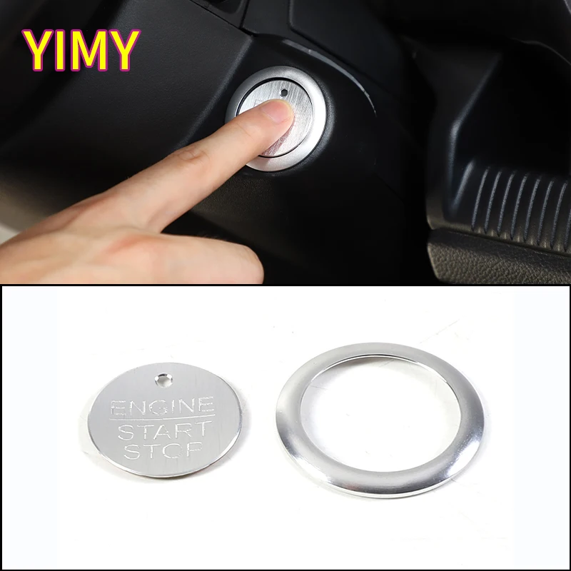 

2x Aluminum Car One-Click Engine Start Switch Button Protective Cover Decoration Sticker Suitable for Ford Ranger Wildtrak 2023+
