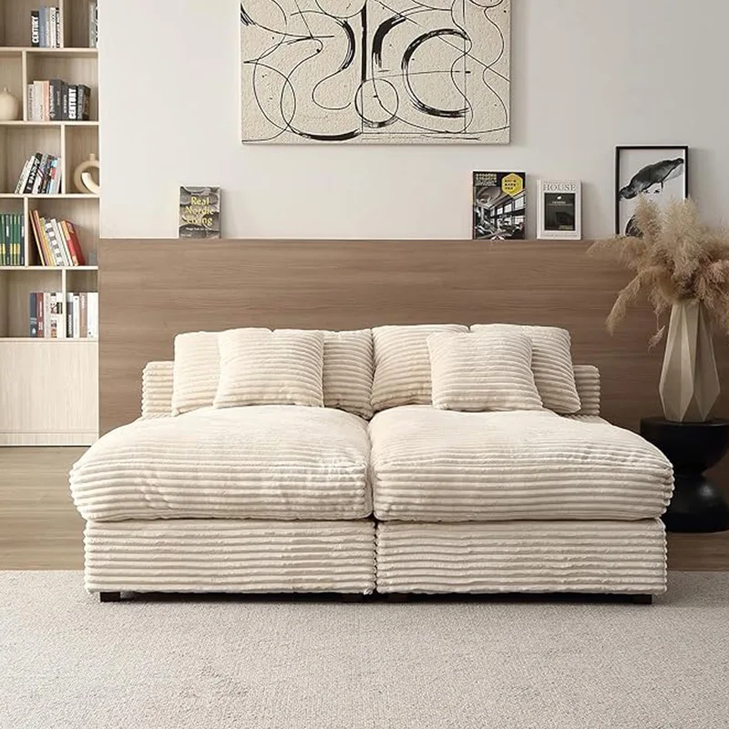 Video room compressed fabric sofa bed modern Italian minimalist sofa bed