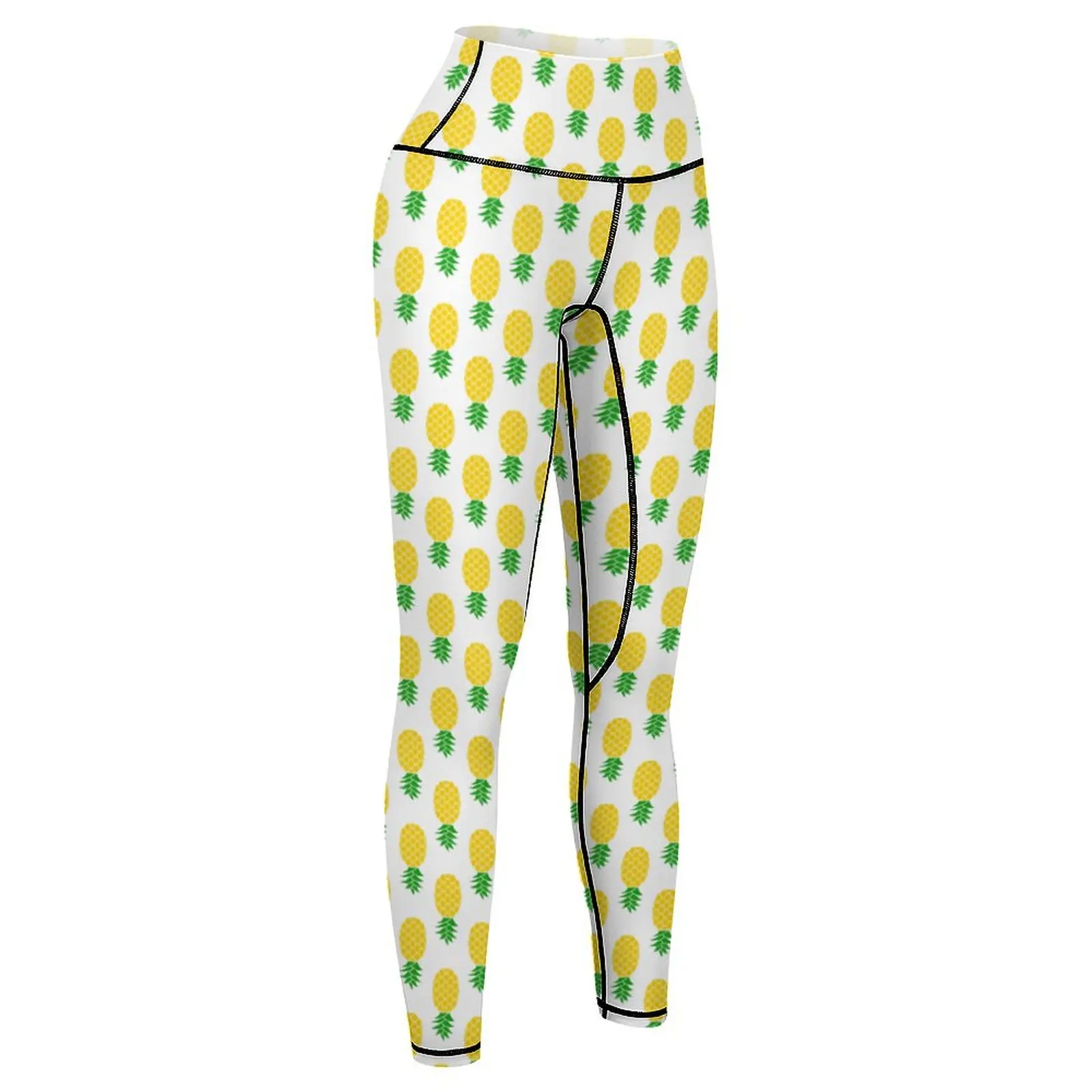 Leggings a vita alta da donna - Pantaloni da yoga da allenamento con stampa di ananas capovolti