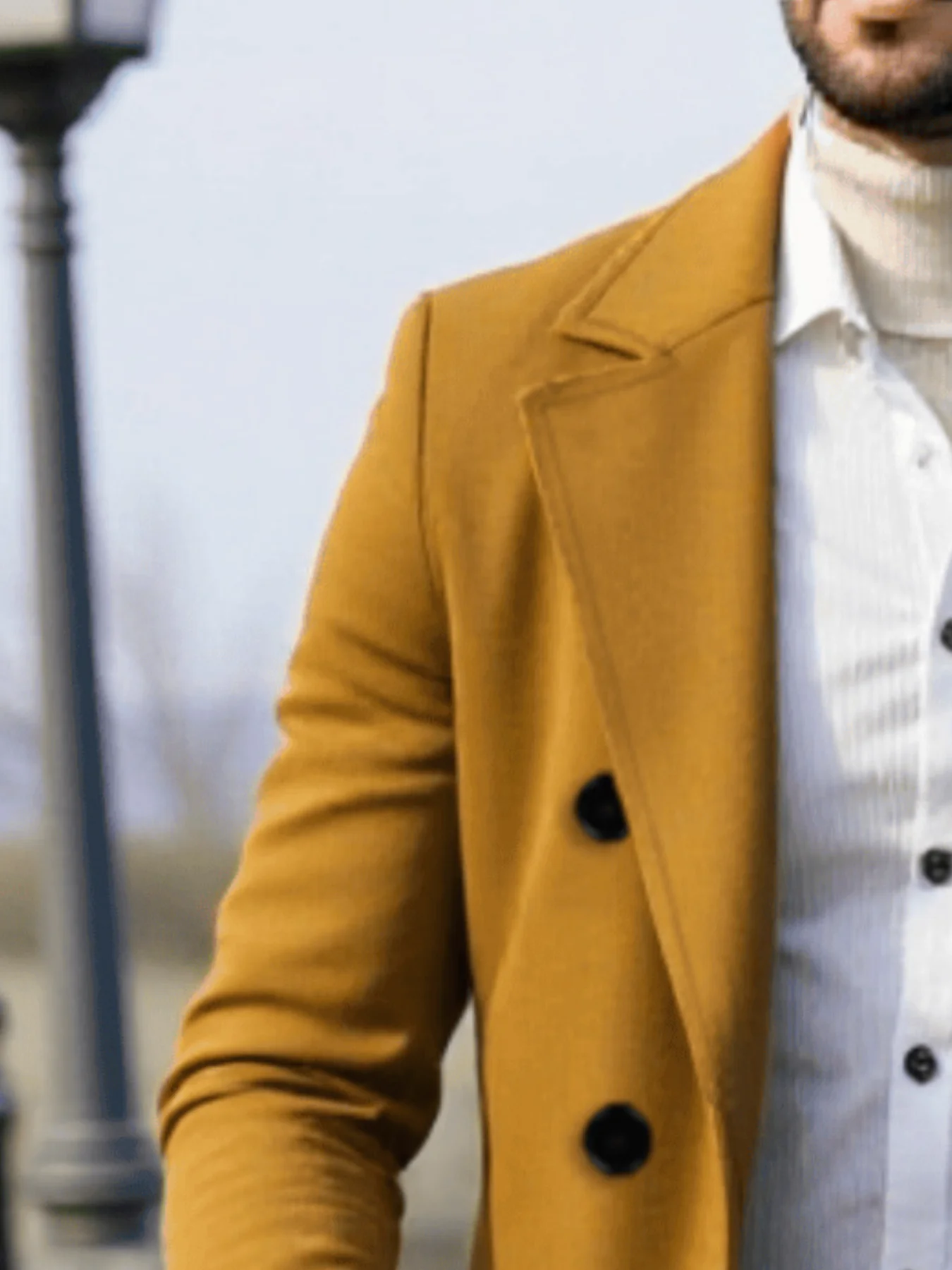 Nowy dwurzędowy płaszcz przeciwdeszczowy, gruby trencz z ciepłą podszewką, modny i popularny płaszcz trencz