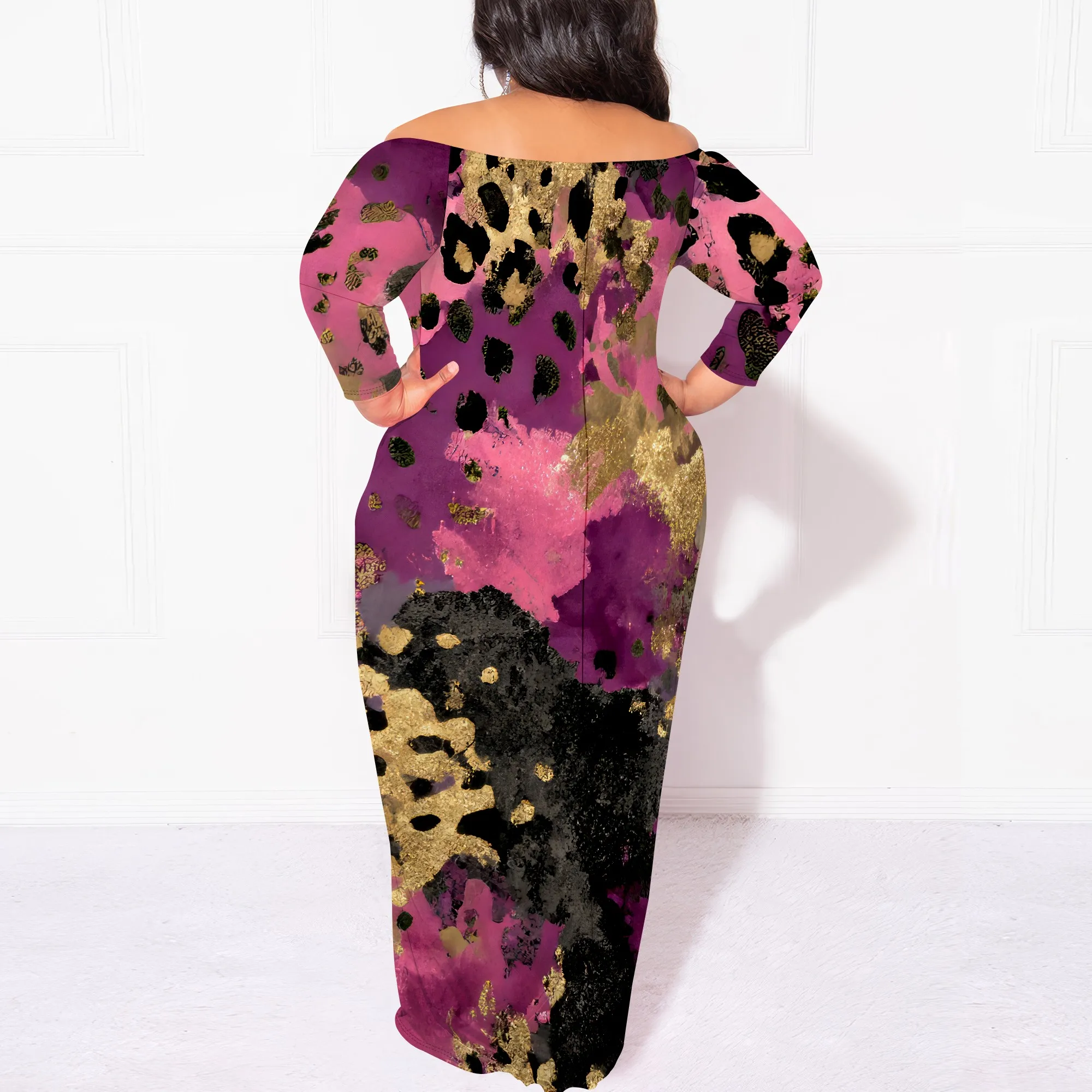 Vestidos maxi femininos com estampa floral verão com bolsos casual manga 3/4 com decote em V envoltório gravata cintura vestido longo