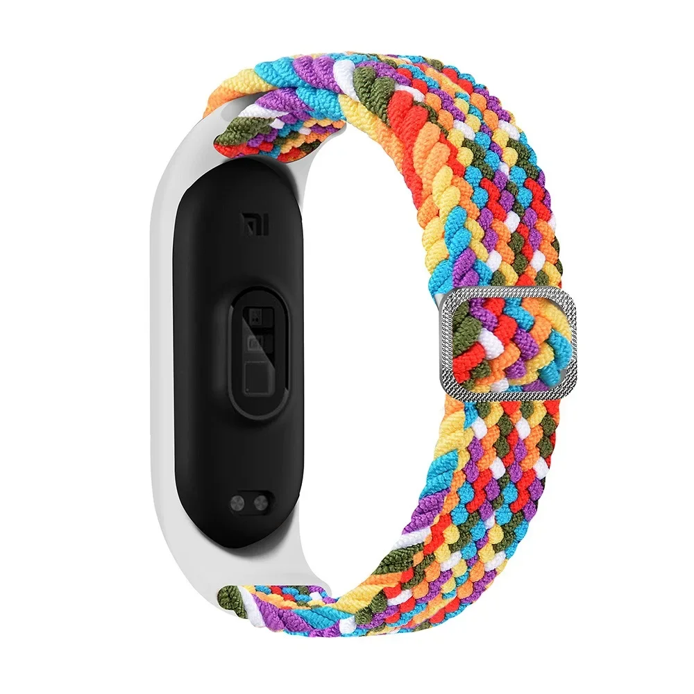 Adjustable Elastic Nylon Strap For Xiaomi Mi Band 6 5 4 3 Comfortable Braided Bracelet band For Xiaomi Mi Band 7 For Xiaomi Belt