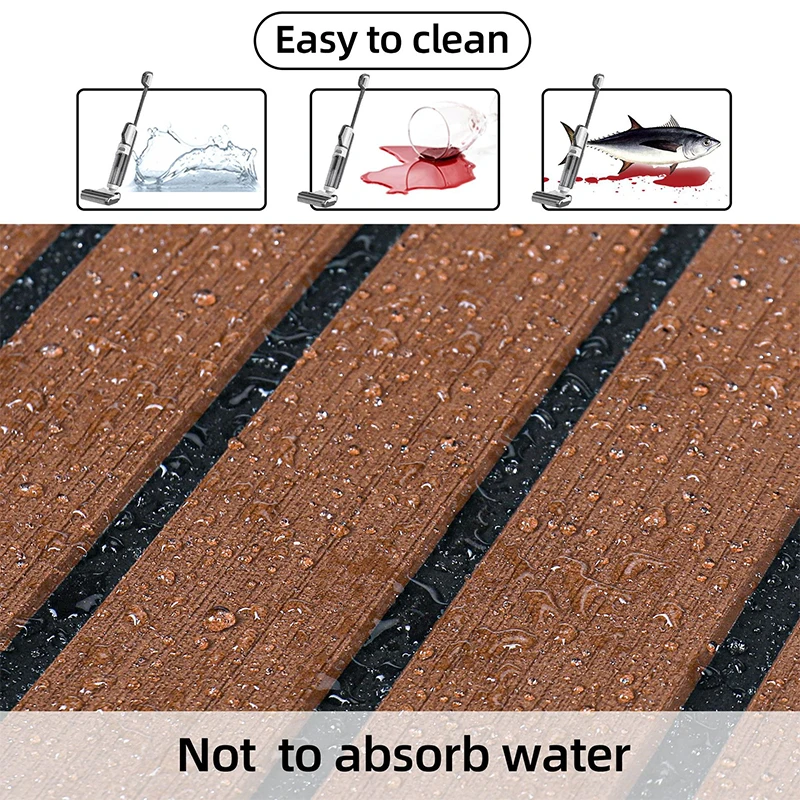 Self-Adhesive Non-slip Yacht Marine Boat  Flooring Pad EVA Foam Faux Teak Decking Sheet Accessories 240x90x5cm
