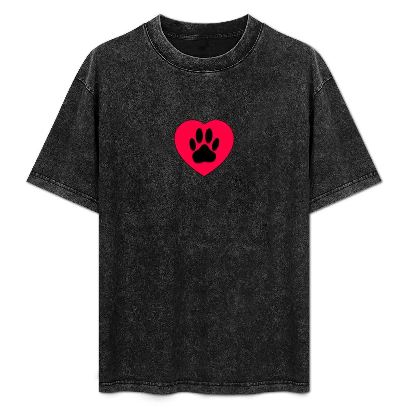 

Red Heart With Dog Paw Print T-Shirt vintage t shirts sweat customizeds vintage luxury clothes men