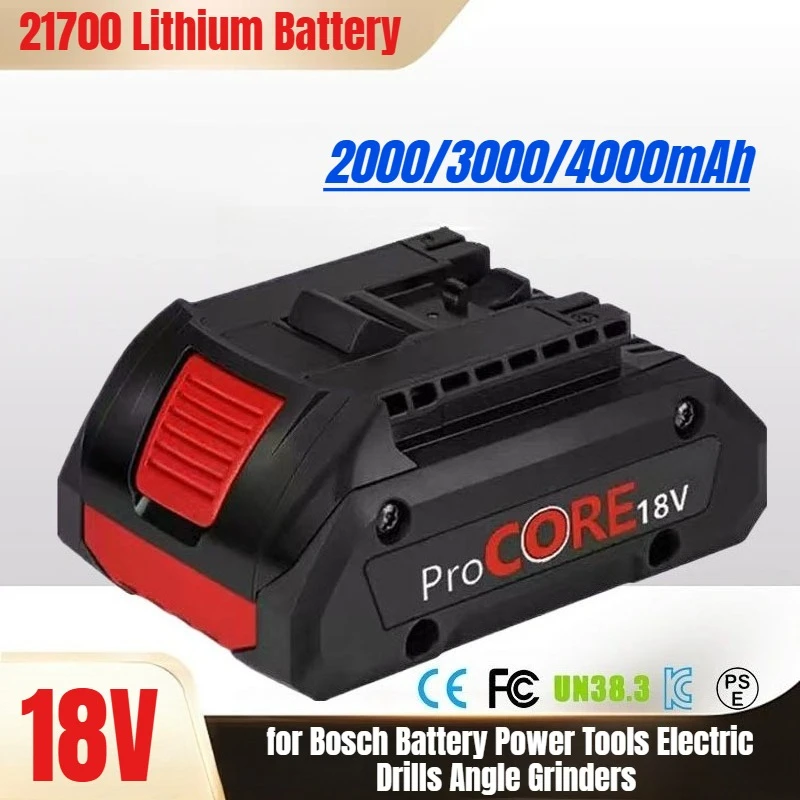 

18V 2000/3000/4000mAh 21700 Lithium Battery BAT609 for Bosch Battery Power Tools Electric Drills Angle Grinders