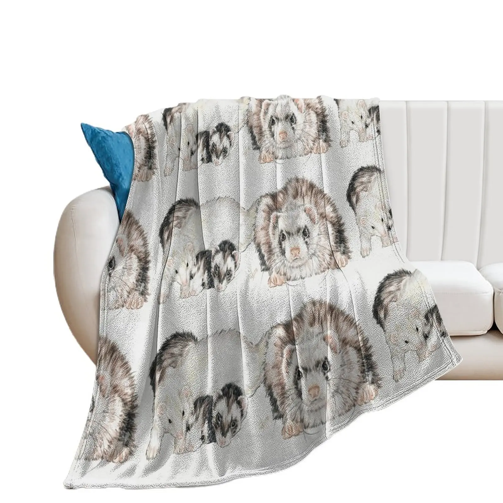 Ferret Clan Wrap Throw Blanket Fashion Sofas Decorative Throw Thermals For Travel Blankets