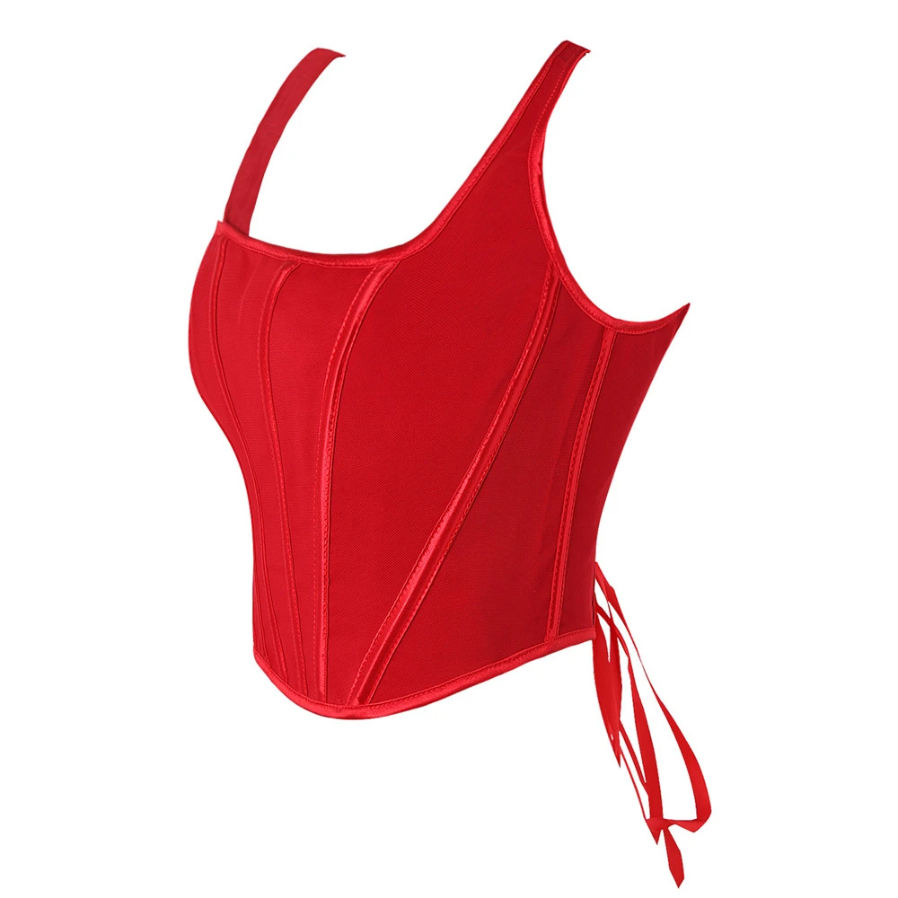 

Сексуальный женский корсет на бретелях, элегантный красный плечевой ремень, бюстье, укороченные топы, винтажные готические топы на шнуровке, корсет, нижнее белье